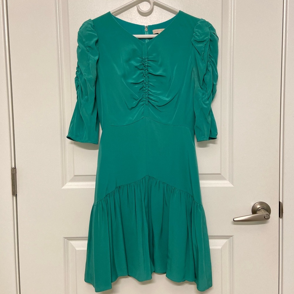 Rebecca Taylor Silk Charmeuse Ruched Dress